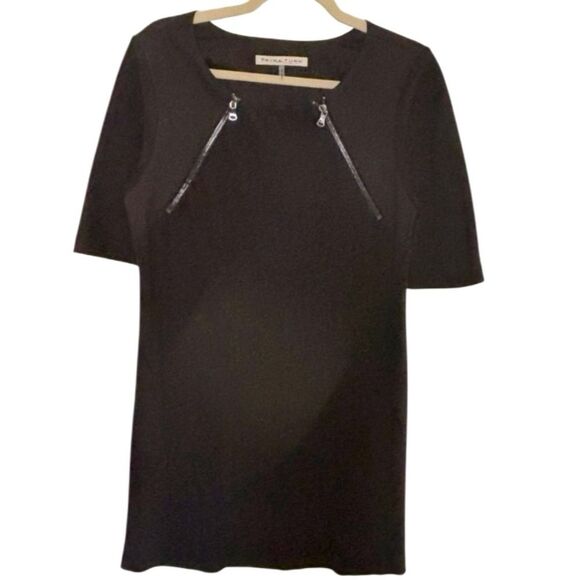 Trina Turk Front zipper detail Fitted Sheath Dress in Black, Sz 8 - Picture 1 of 6